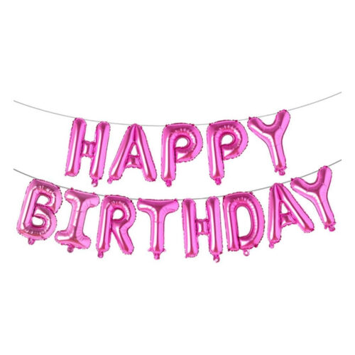 HAPPY BIRTHDAY 16 inch letter foil balloons set in pink