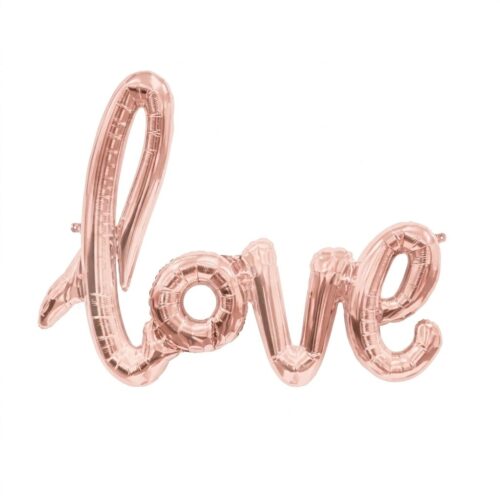 Rose Gold Love Script Letter Balloon