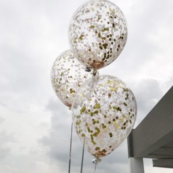 Blush Gold Confetti Latex Helium Balloons