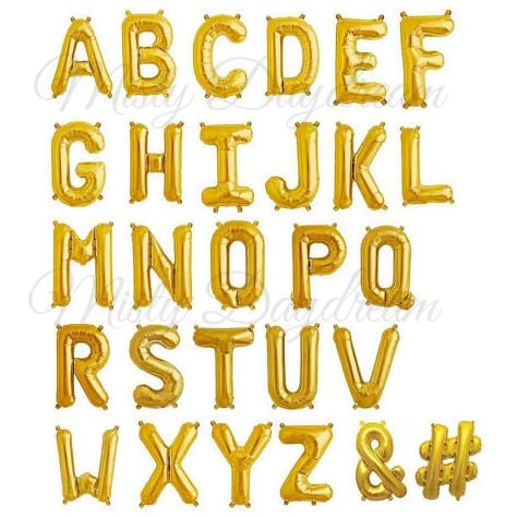 16 inch letter foil balloons Gold