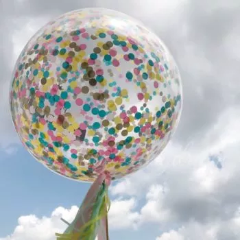 Neon Love 36 inch Confetti Helium Balloons