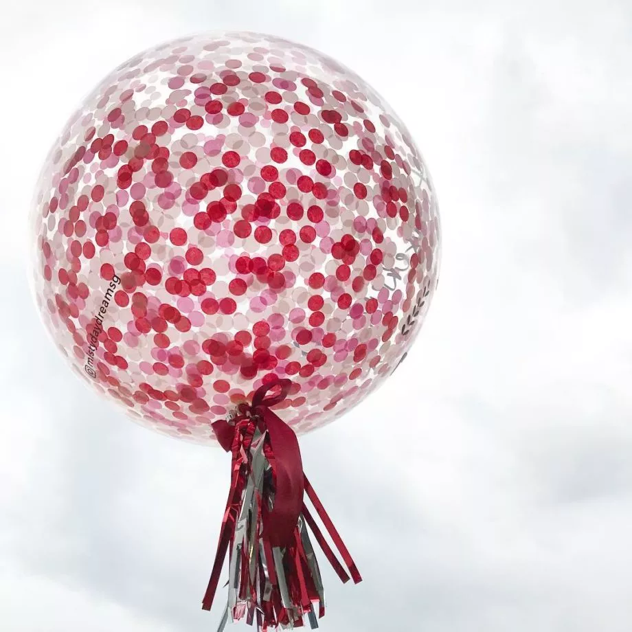 Vintage Love 36 inch Confetti Helium Balloons