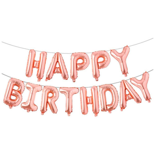 HAPPY BIRTHDAY 16 inch letter foil balloons set in Rose Gold