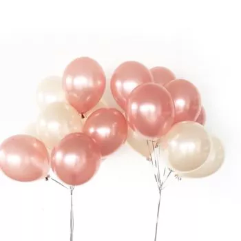 Rose gold helium balloons