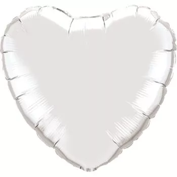 Silver Heart Foil balloons