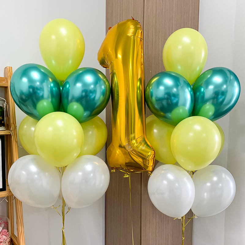 Number Foil Layered Helium Balloons Bouquet