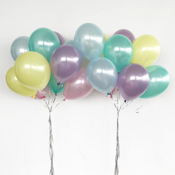 Pastel Colours helium balloons bouquets