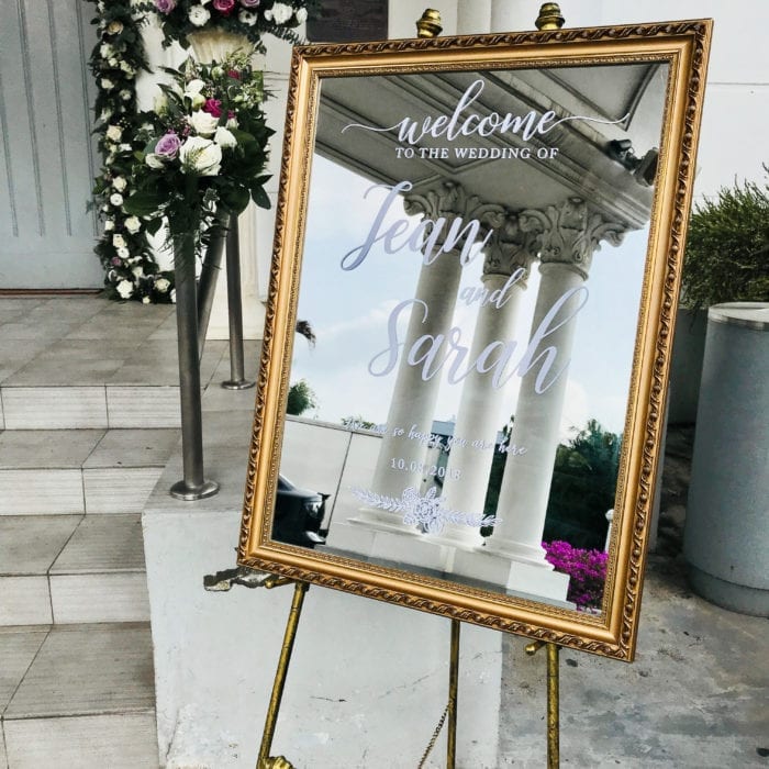 Wedding Welcome Mirror Signage