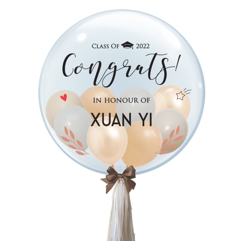 Personalised Bubble Balloon Graduation Gift Congratulations In Honour Of Custom Name Year Customisation
