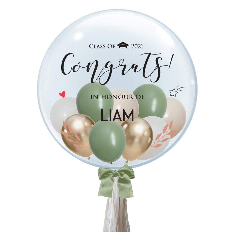 Personalised Bubble Balloon Graduation Gift Congratulations In Honour Of Custom Name Year Customisation