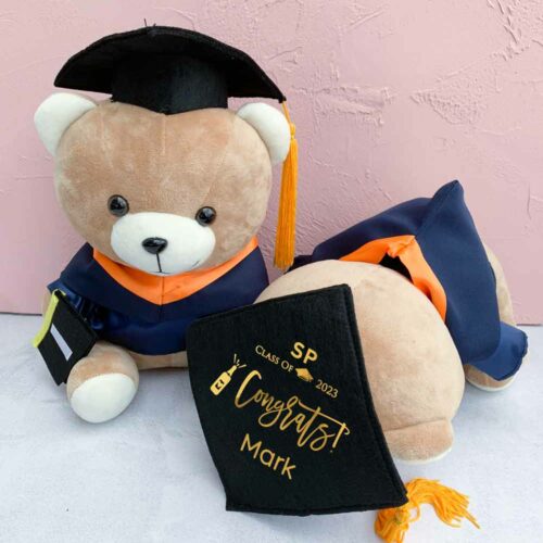 Graduation Bear with Orange Hood
