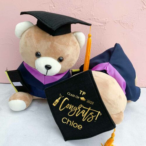 Graduation Bear with Purple Hood