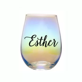 customise Crystal Egg Glass Cup/ Stemless Wine Glass