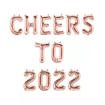 Cheers to 2022 16 inch letter foil balloons