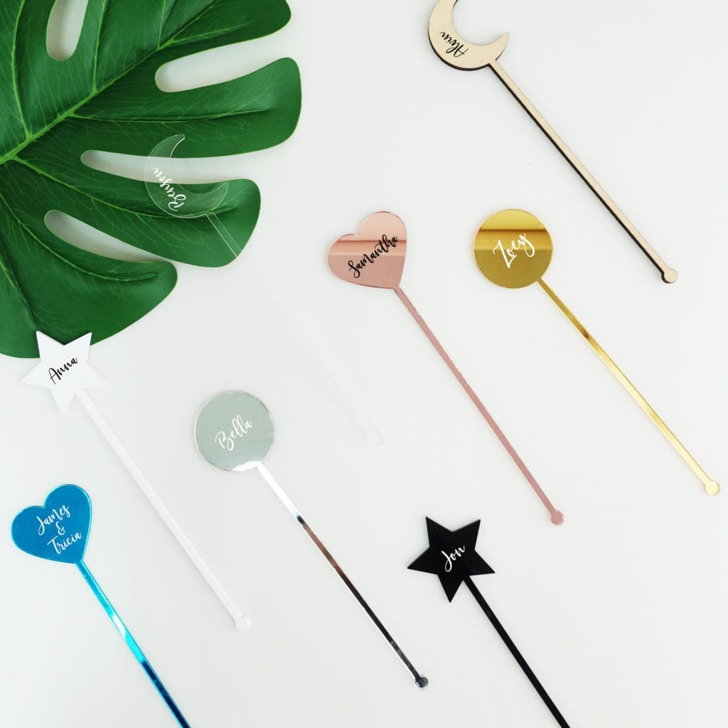 [Custom Name] Cocktail Mixer Wedding Stirrers Favour/ Gift 100 Pcs