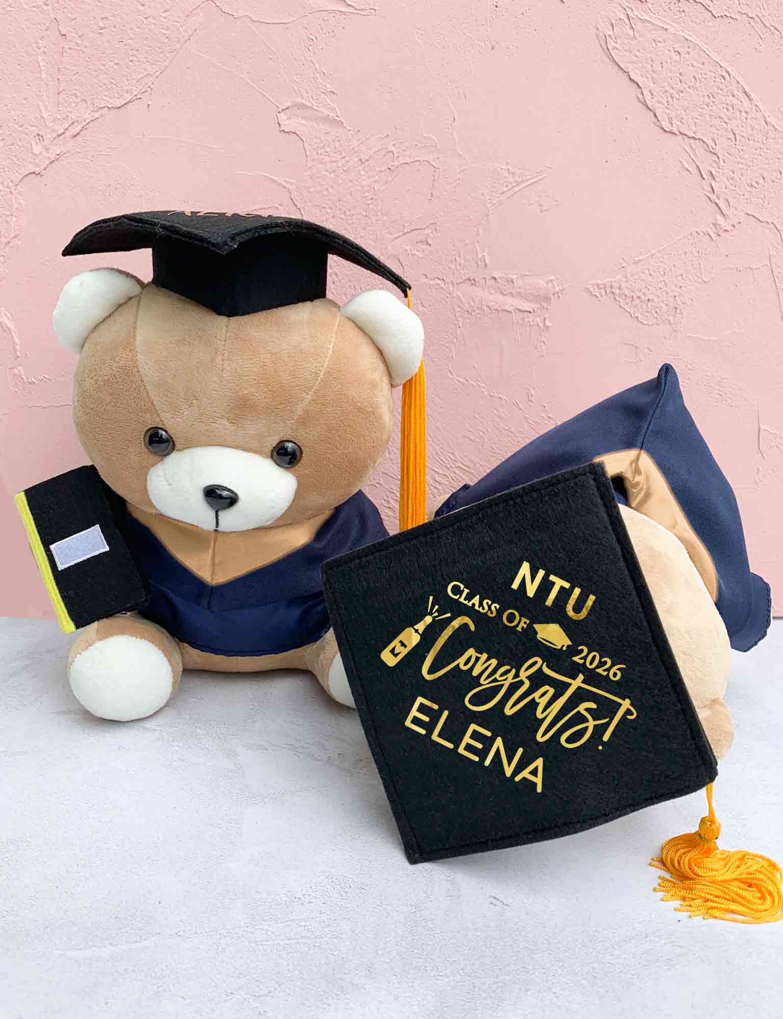 Personalized Graduation Bear 30cm (Caramel Brown Hood)
