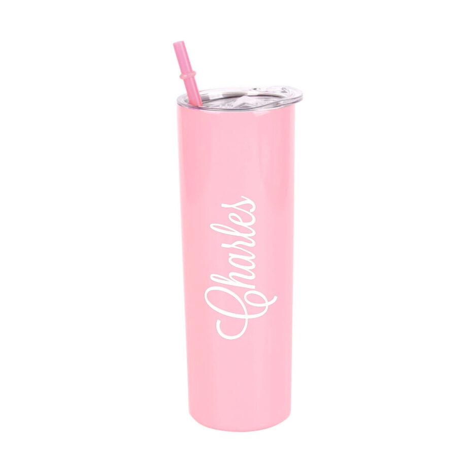 Custom Name Insulated Stainless Steel Tumbler - Pink