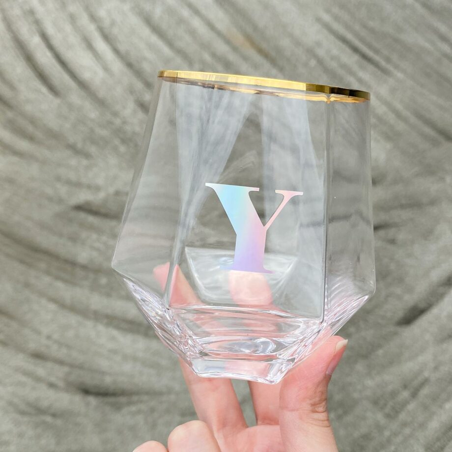 Gold Rim Diamond Glass