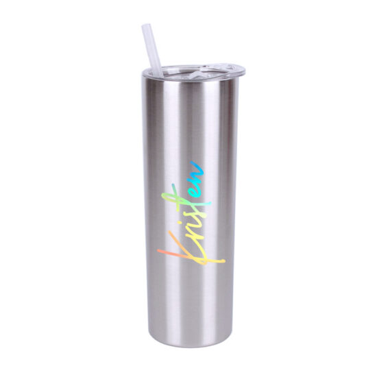 Custom Name Insulated Stainless Steel Tumbler - Silver