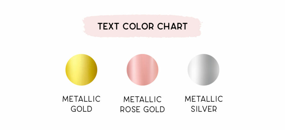 Leather Gifts Text Color Chart