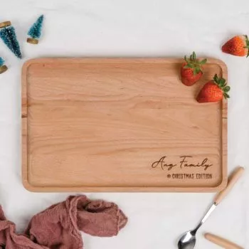 Engraved Wooden Serving Tray – Christmas Edition