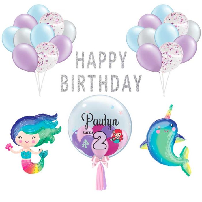Baby Shower Helium Balloons Set Under The Sea / Mermaid