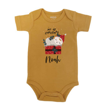Custom Name Baby Onesie Romper Baby bodysuit Christmas Collection Sleeping Baby Design