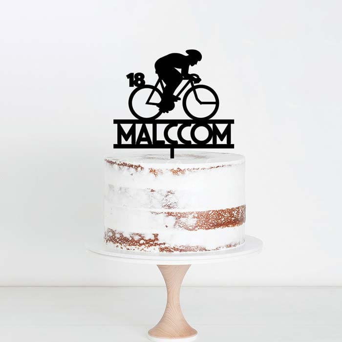 Happy Birthday Bike Rider Cake Topper  Tinkie Ltd