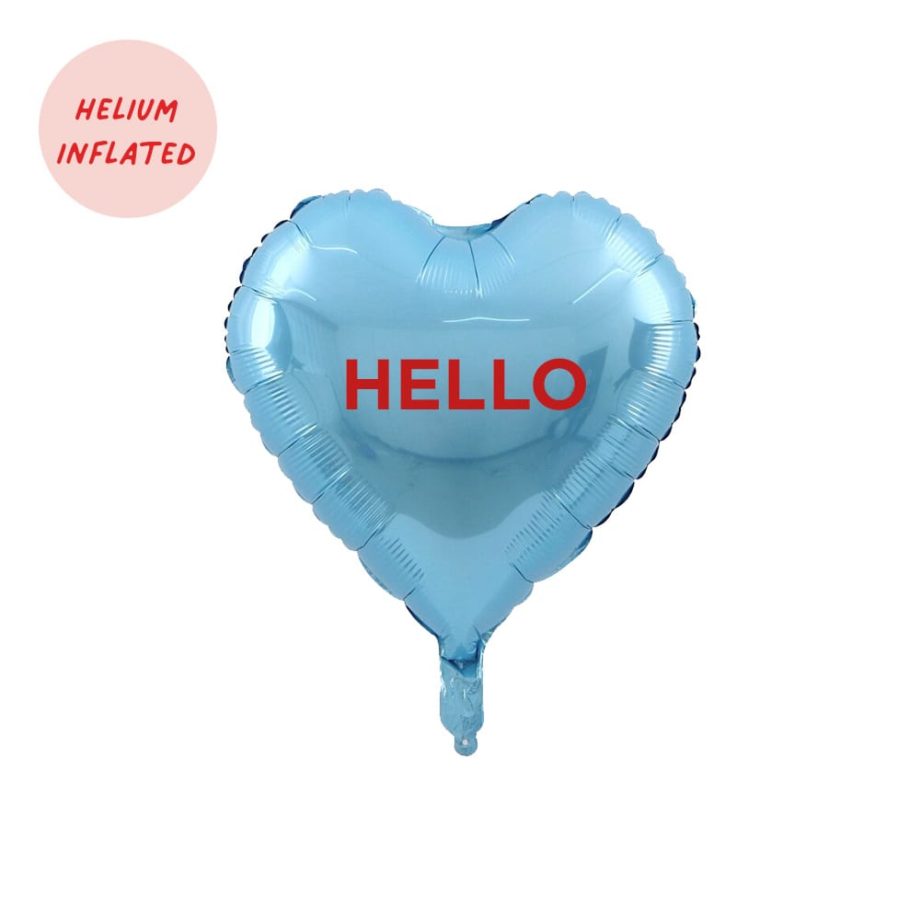 18 inch heart foil balloon light blue