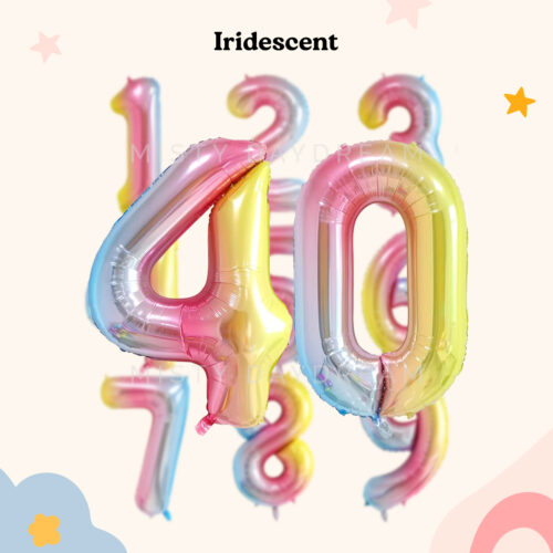 [40 Inch Number Foil Helium Balloons] - Iridescent Giant Mylar Number Foil Helium Balloon