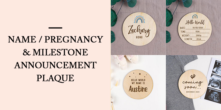 Name Pregnancy Milestone Announcement Plaque