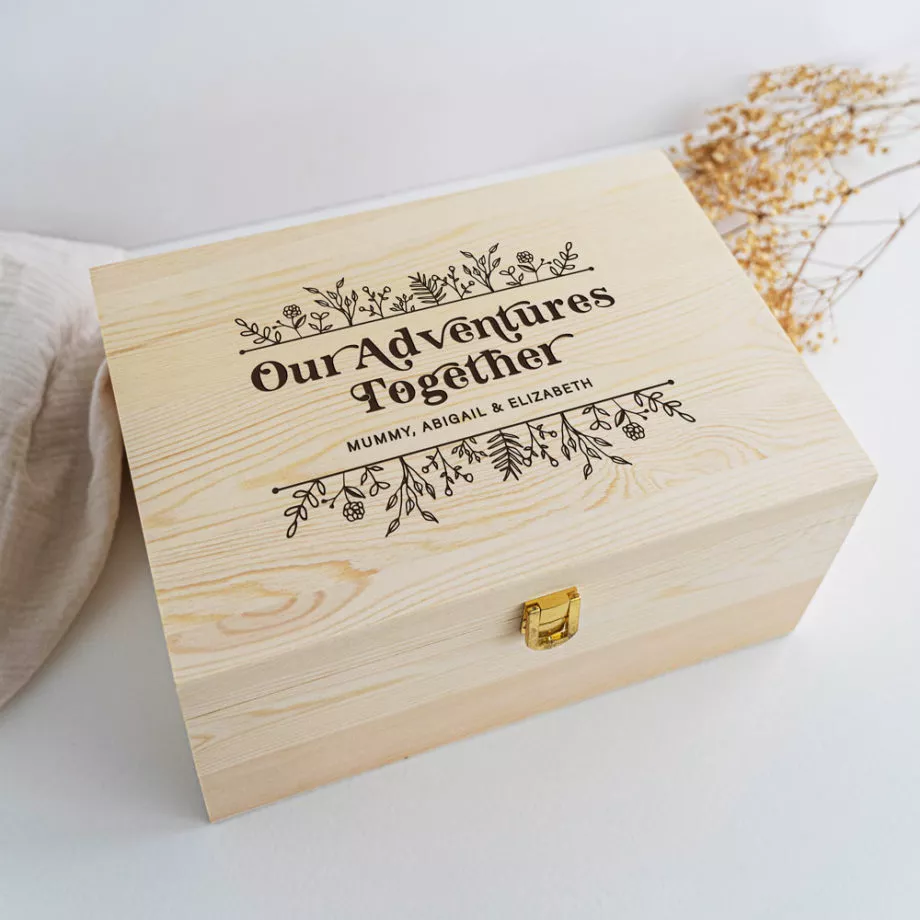 Mother's Day Wooden Keepsake Box - Our adventures Together Design