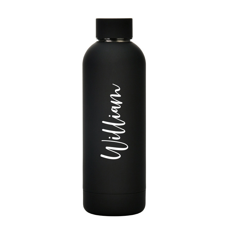 Custom Name Luxe Matte Finish Insulated Stainless Steel Bottle - Black