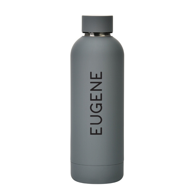 Custom Name Luxe Matte Finish Insulated Stainless Steel Bottle - Grey