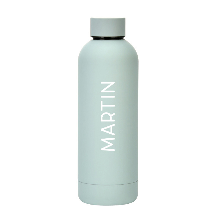 Custom Name Luxe Matte Finish Insulated Stainless Steel Bottle - Sea Foam