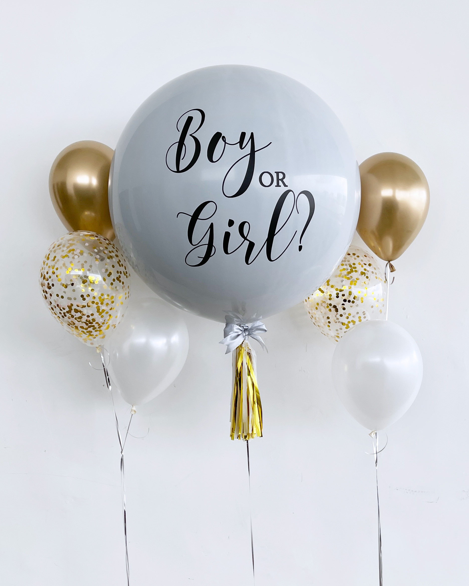 Boy or Girl Gender Reveal Balloon 36 inch confetti and mini balloons stuffed