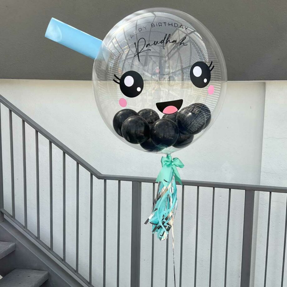 Boba personalized helium balloons