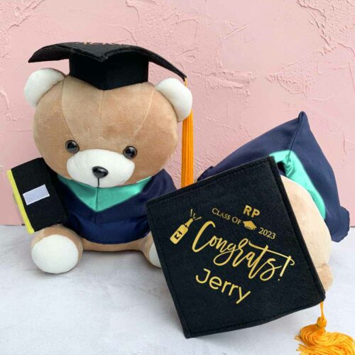 Graduation Bear with Teal Hood