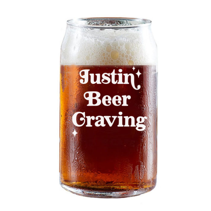 Custom Name Beer Craving Design Beer Coffee Can Glass Cold Beverage Glass