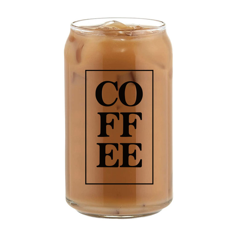 COFFEE Typography Design Coffee Can Glass Cold Beverage Glass