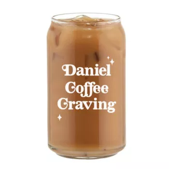 Custom Name Coffee Craving Design Beer Coffee Can Glass Cold Beverage Glass