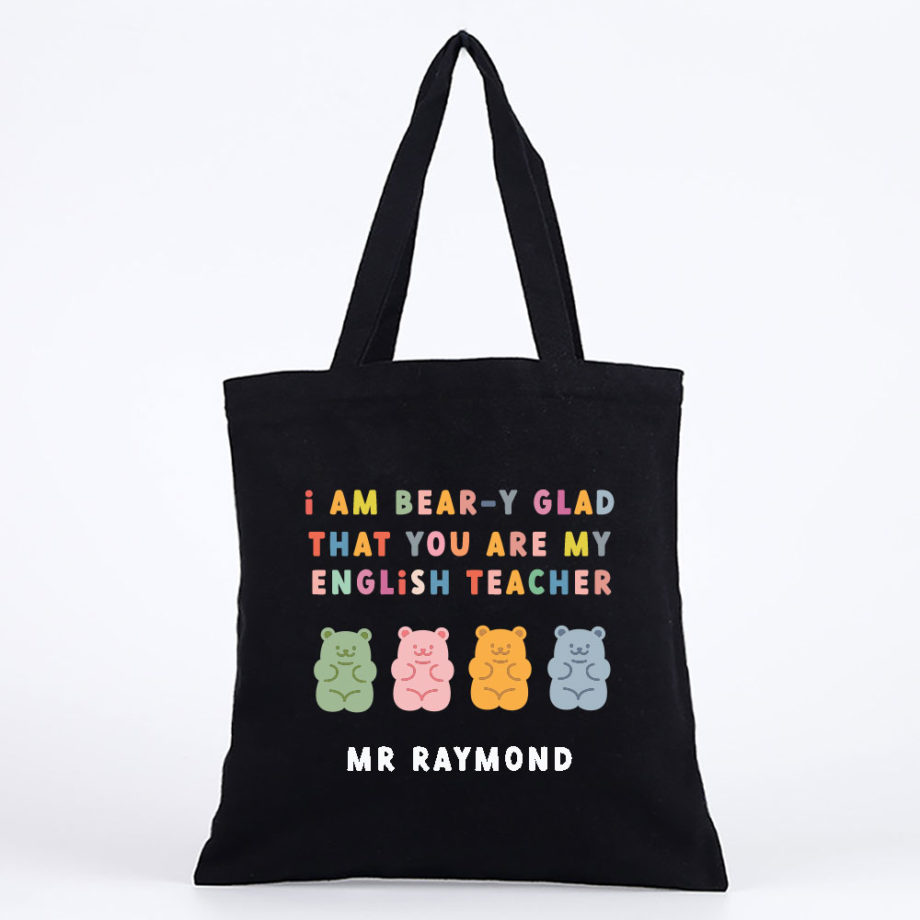 Custom Name I am Bear-y Glad that You Are My Design Tote Bag