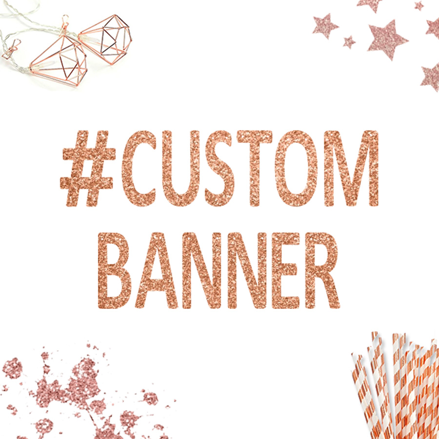 Custom Rose Gold Glitter Letter Banner