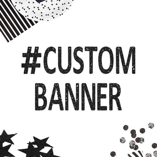 Custom Black Glitter Letter Banner