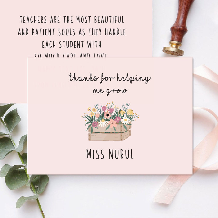 teachers day gift card bloom box design