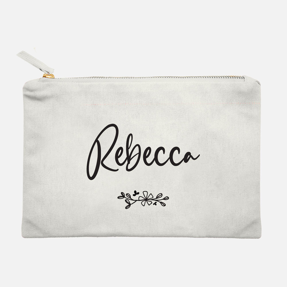 [Custom Name Custom Subtext] Cotton Canvas Cosmetic Bag and Travel Make Up Pouch Teachers Day Gift