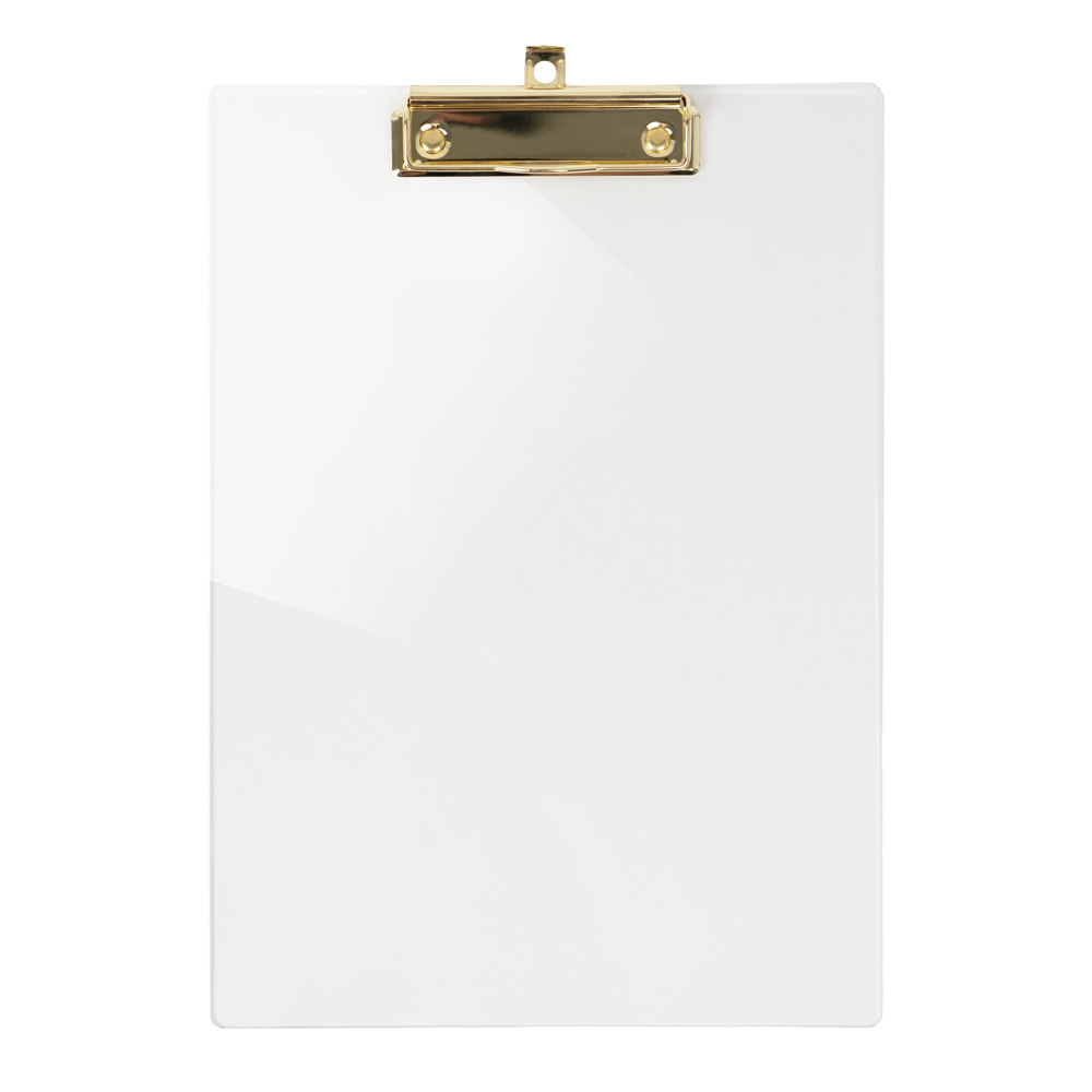 Clear Acrylics A4 Clipboard with Gold Clip