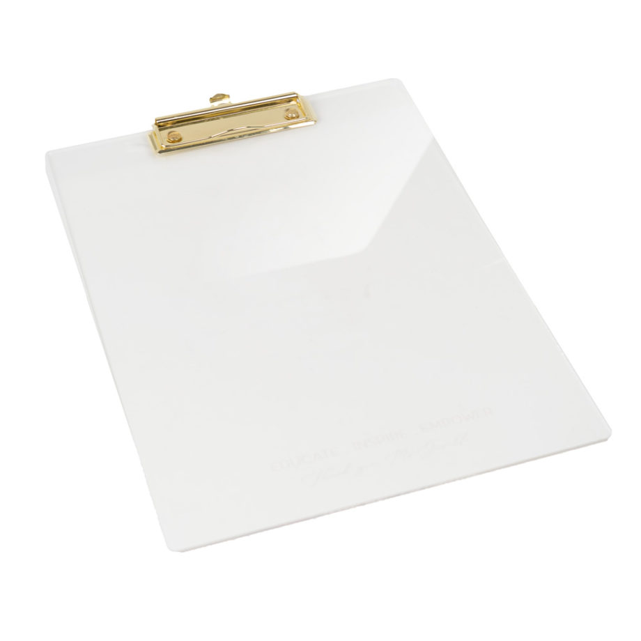 Clear Acrylics A4 Clipboard with Gold Clip