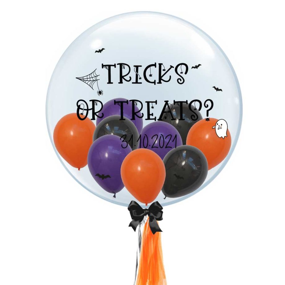 Halloween Collection 24 inch Custom Name Bubble Balloon Tricks or Treats