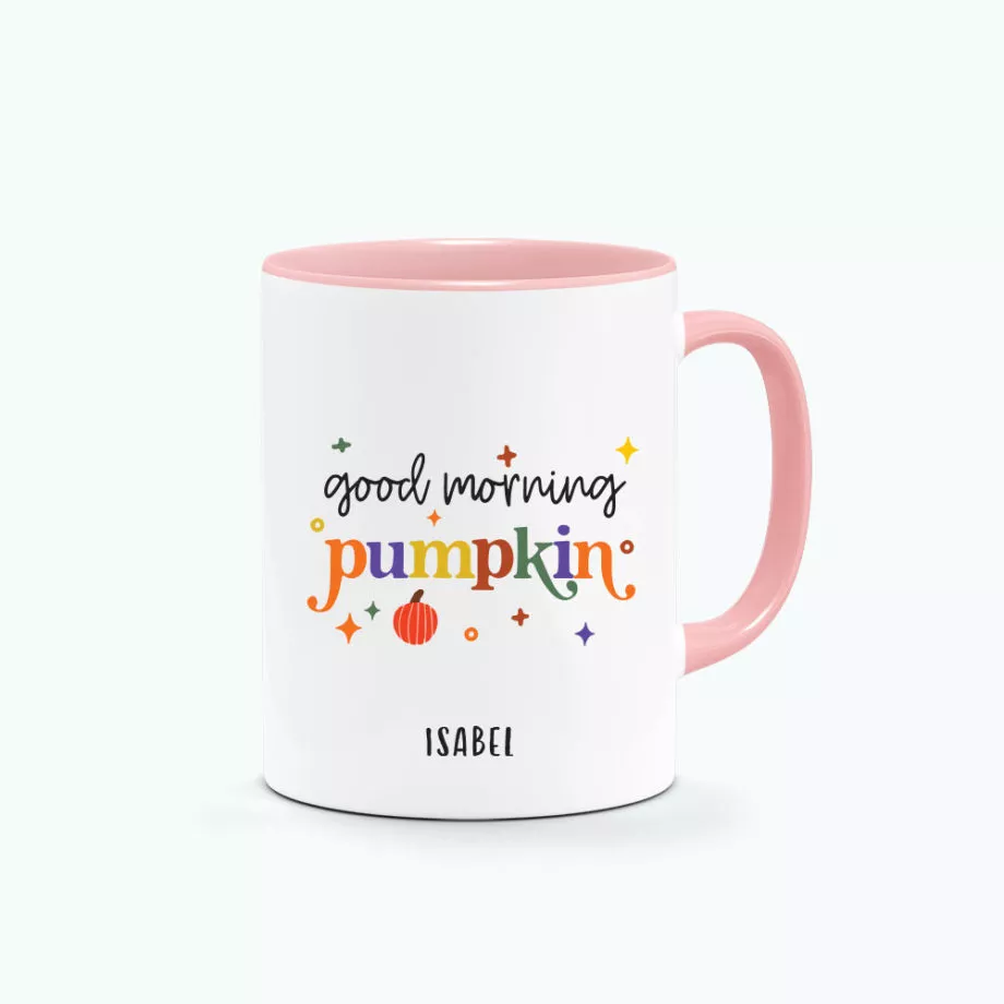`[CUSTOM NAME] Printed Mug - good morning pumpkin design
